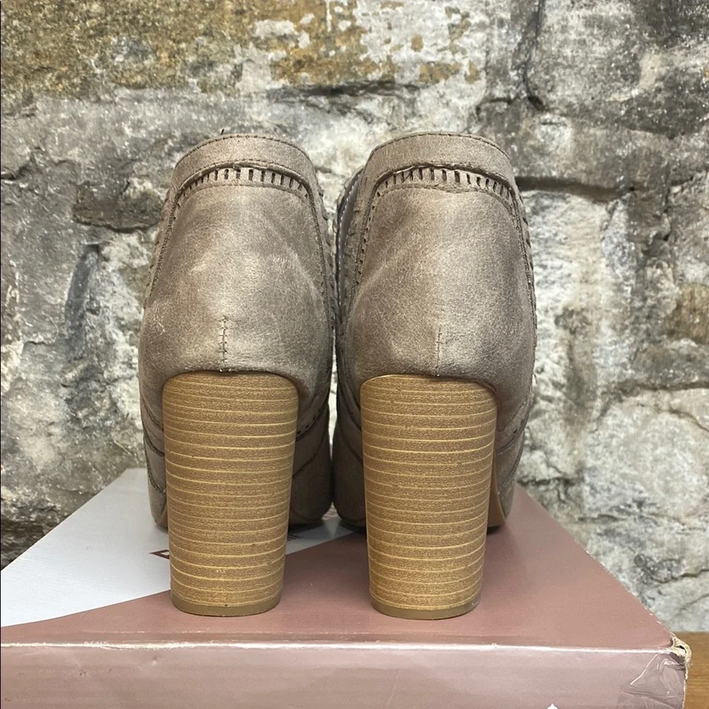 Fergalicious Women's Tan Peep Toe Booties